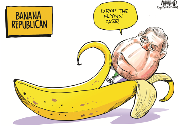 Barr Banana Republican by Dave Whamond, Canada, PoliticalCartoons.com